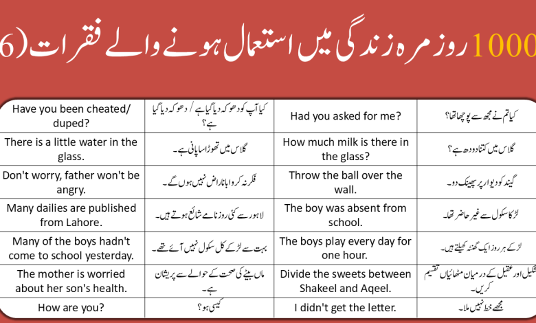 10000 English To Urdu Sentences Part 6